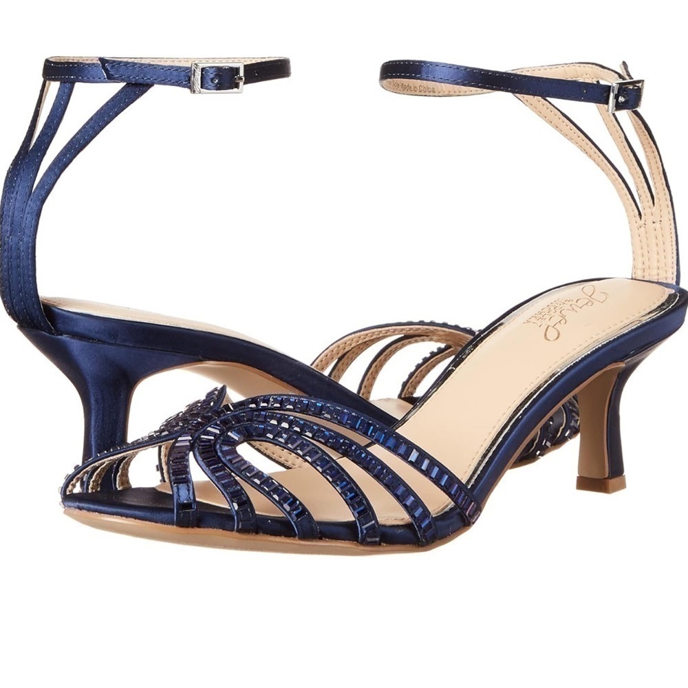 Jewel Badgley Mischka Ocean Kitten Heel Embellished Sandal